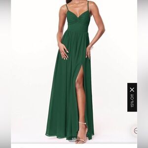 Azazie Zeya Maxi Bridesmaid Wedding DressGreen Evening Gown